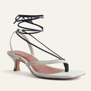 Reformation Selene Lace Up Kitten Heel Sandal Shoes 8